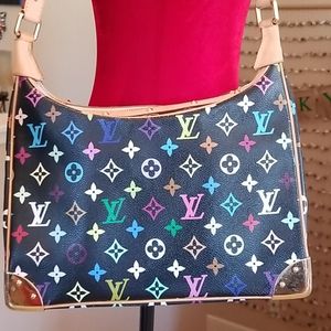 Louis Vuitton Boulogne Black Multicolor Monogram Canvas Shoulder Bag  LIMITED ED.